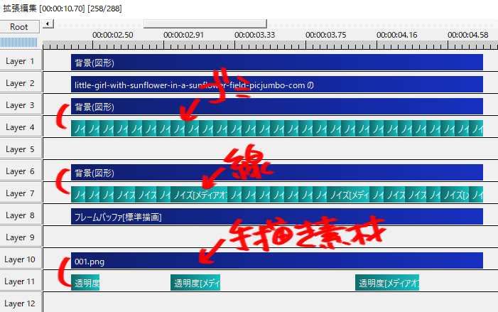 Aviutlでフィルムノイズを作る Flapper